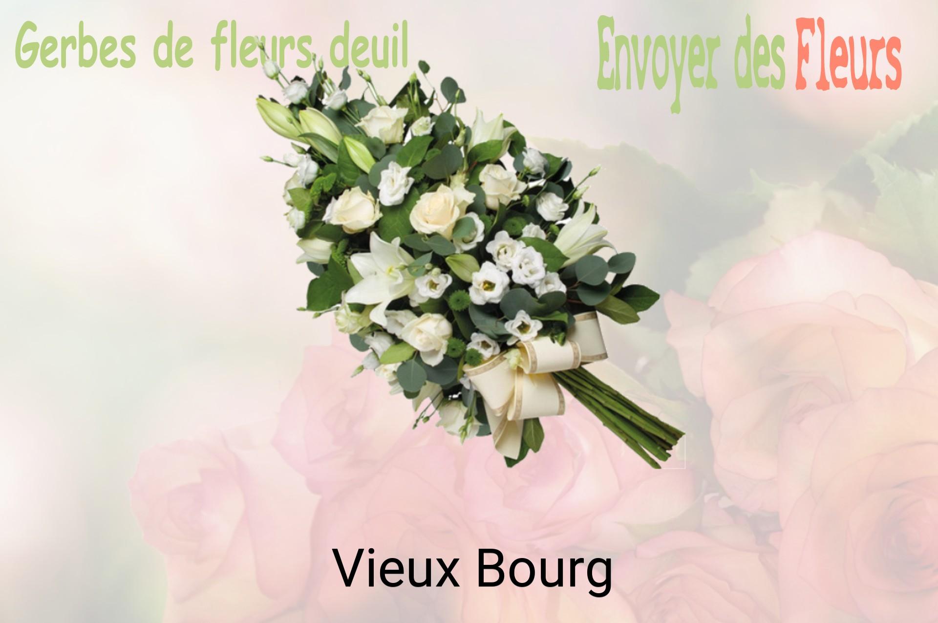 Gerbe de fleurs de deuil livrée à Vieux-Bourg